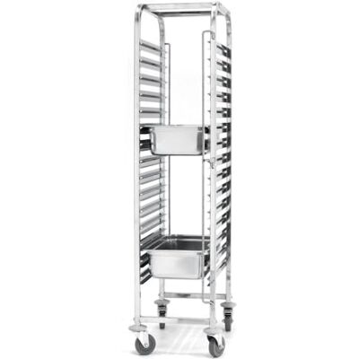 HENDI Carro bandejero, 15 x GN 1/1, Capacidad de Carga 150 kg, 440x610x(H) 1710mm, Acero Inoxidable HENDI Carro bandejero, 15 x GN 1/1, Capacidad de Carga 150 kg, 440x610x(H) 1710mm, Acero Inoxidable