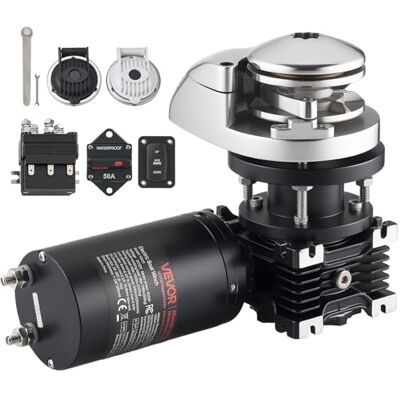 VEVOR Molinete de Ancla Eléctrico, 12 V CC, para Barco de 6 a 11 m, Tracción Máxima de 320 kg, 600 W, Compatible con Cadena de 6,35 mm o Cuerda de Nailon de 14 y 16 mm, Acero Inoxidable 316 VEVOR Molinete de Ancla Eléctrico, 12 V CC, para Barco de 6 a 11 m, Tracción Máxima de 320 kg, 600 W, Compatible con Cadena de 6,35 mm o Cuerda de Nailon de 14 y 16 mm, Acero Inoxidable 316