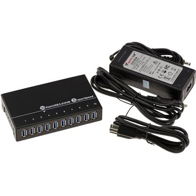 KALEA-INFORMATIQUE Hub Industrial USB3 Estación de Carga 10 Puertos (USB 3.0 5GB) con Fuente de Alimentación 60W. Chasis metálico para Montaje en Bastidor KALEA-INFORMATIQUE Hub Industrial USB3 Estación de Carga 10 Puertos (USB 3.0 5GB) con Fuente de Alimentación 60W. Chasis metálico para Montaje en Bastidor