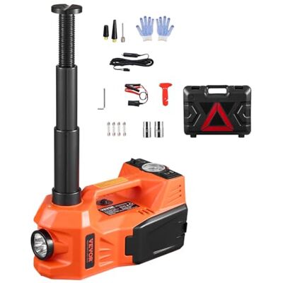 VEVOR Gato Eléctrico para Automóvil, 5 Toneladas, con Inflador Incorporado, Reemplazo de Neumáticos Ajustable de 12 V con Martillo Seguro y Luz LED, para Sedán, SUV, Camión, 390 x 301 x 186 mm VEVOR Gato Eléctrico para Automóvil, 5 Toneladas, con Inflador Incorporado, Reemplazo de Neumáticos Ajustable de 12 V con Martillo Seguro y Luz LED, para Sedán, SUV, Camión, 390 x 301 x 186 mm