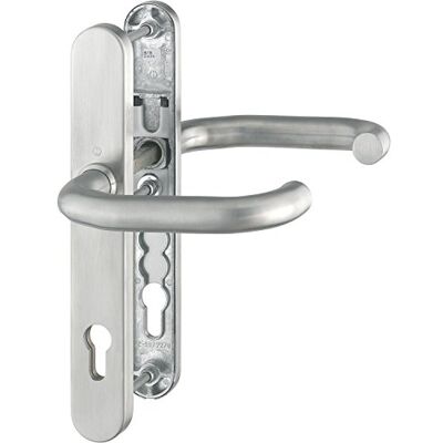 HOPPE Picaporte de seguridad PARIS – sobre placa estrecha, PZ92, grosor de la torsión 67 – 72, acero inoxidable mate HOPPE Picaporte de seguridad PARIS – sobre placa estrecha, PZ92, grosor de la torsión 67 – 72, acero inoxidable mate