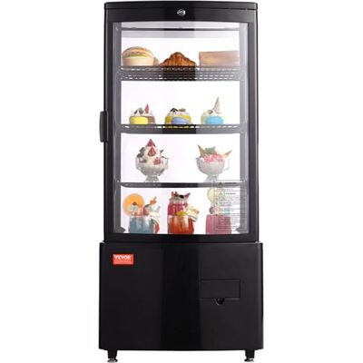 VEVOR Vitrina Refrigerada Comercial 85 L Vitrina de Pastelería de 3 Niveles Refrigerador con Iluminación LED Enfriamiento TURBO Enfriamiento por Aire Sin Escarcha, para Pasteles de Panadería VEVOR Vitrina Refrigerada Comercial 85 L Vitrina de Pastelería de 3 Niveles Refrigerador con Iluminación LED Enfriamiento TURBO Enfriamiento por Aire Sin Escarcha, para Pasteles de Panadería