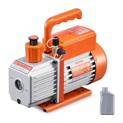 VEVOR Bomba de Vacío 3,5 CFM de Paletas Rotativas de Una Etapa con Botella de Aceitepara Sistemas HVAC, Bomba de Vacío para Mantenimiento de Aire Acondicionado Automotriz, Desgasificación de Resina VEVOR Bomba de Vacío 3,5 CFM de Paletas Rotativas de Una Etapa con Botella de Aceitepara Sistemas HVAC, Bomba de Vacío para Mantenimiento de Aire Acondicionado Automotriz, Desgasificación de Resina