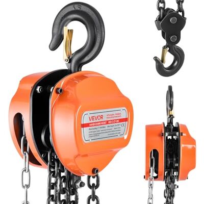 VEVOR Polipasto de Cadena Manual, Capacidad de 2 T, Polipasto Manual con Cadena Galvanizada G80 Mejorada, Altura de Elevación de 3 m, para Garaje, Almacén y Maquinaria Automotriz, Color Naranja VEVOR Polipasto de Cadena Manual, Capacidad de 2 T, Polipasto Manual con Cadena Galvanizada G80 Mejorada, Altura de Elevación de 3 m, para Garaje, Almacén y Maquinaria Automotriz, Color Naranja