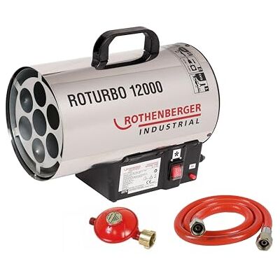 Rothenberger Industrial Gas – Heiz – Kanone / Gebläse RoTurbo 12000 inkl. Piezo-Zündung, Schlauch und Regler, 13,3 kW Rothenberger Industrial Gas – Heiz – Kanone / Gebläse RoTurbo 12000 inkl. Piezo-Zündung, Schlauch und Regler, 13,3 kW