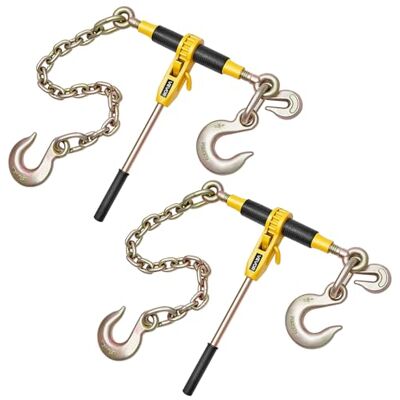 VEVOR Tensor de Trinquete con Cadenas G80 de 10 mm x 62 cm, 2 Piezas Tensores de Trinquete Compatible con Cadenas de 10-12,7 mm Carga de 4173 kg para Asegurar cargas, Remolques y Plataformas VEVOR Tensor de Trinquete con Cadenas G80 de 10 mm x 62 cm, 2 Piezas Tensores de Trinquete Compatible con Cadenas de 10-12,7 mm Carga de 4173 kg para Asegurar cargas, Remolques y Plataformas