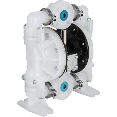 VEVOR Bomba de diafragma dual accionada por aire, entrada/salida de 1", polipropileno de 39 GPM, máx. 120 PSI para uso químico e industrial VEVOR Bomba de diafragma dual accionada por aire, entrada/salida de 1", polipropileno de 39 GPM, máx. 120 PSI para uso químico e industrial