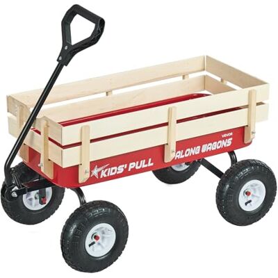 VEVOR Carro de Playa con Ruedas 102 x 53 x 52 cm, Carga 150 kg, Resistente al Clima Óxido Agua, Acero Carbono Madera, Carrito Todo Terreno Rojo Negro con Asa, para Niños Camping Jardín Exteriores Bebé VEVOR Carro de Playa con Ruedas 102 x 53 x 52 cm, Carga 150 kg, Resistente al Clima Óxido Agua, Acero Carbono Madera, Carrito Todo Terreno Rojo Negro con Asa, para Niños Camping Jardín Exteriores Bebé