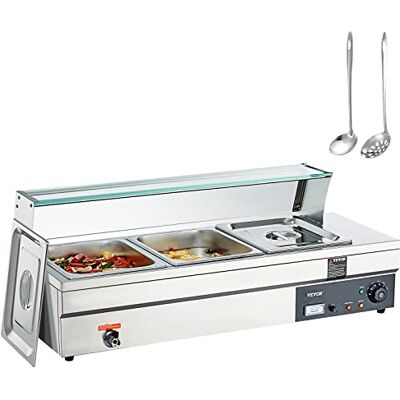 VEVOR Calentador de Bufé 3 x 11,4 L Baño María Eléctrico Temperatura Ajustable 30-85 °C 1500 W Acero Inoxidable Calentador de Bufé Seco a Prueba de Quemaduras para Recalentar Comida Fiesta Nocturna VEVOR Calentador de Bufé 3 x 11,4 L Baño María Eléctrico Temperatura Ajustable 30-85 °C 1500 W Acero Inoxidable Calentador de Bufé Seco a Prueba de Quemaduras para Recalentar Comida Fiesta Nocturna