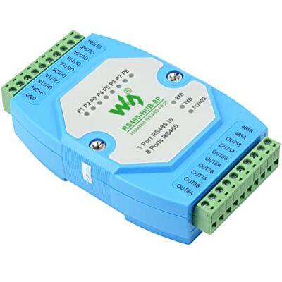 Waveshare Industrial-Grade Isolated 8-Ch RS485 Hub,Rail-Mount 8 Channel Repeater,Extends 8-ch RS485 Slave Ports Via 1-ch RS485 Master Port, with Isolation and Relay,300~460800bps Baudrate Waveshare Industrial-Grade Isolated 8-Ch RS485 Hub,Rail-Mount 8 Channel Repeater,Extends 8-ch RS485 Slave Ports Via 1-ch RS485 Master Port, with Isolation and Relay,300~460800bps Baudrate