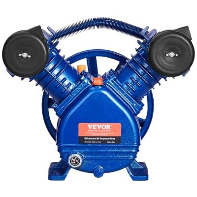 VEVOR Cabezal de Bomba de Compresor de Aire, 3 HP, 6,25 CFM a 90 PSI, Lubricado con Aceite de Cilindro Doble, Hierro Fundido Tipo V de Una Etapa con Presión Máxima de 116 PSI, 350 x 235 x 312 mm VEVOR Cabezal de Bomba de Compresor de Aire, 3 HP, 6,25 CFM a 90 PSI, Lubricado con Aceite de Cilindro Doble, Hierro Fundido Tipo V de Una Etapa con Presión Máxima de 116 PSI, 350 x 235 x 312 mm