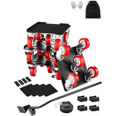 VEVOR 4 PCS Plataforma Rodante para Muebles 198 x 198 x 75 mm Carga de 1575 kg, Transportador de Muebles Resistente con 5 Ruedas Giratorias de 360° y Panel de Acero al Carbono para Mover Muebles VEVOR 4 PCS Plataforma Rodante para Muebles 198 x 198 x 75 mm Carga de 1575 kg, Transportador de Muebles Resistente con 5 Ruedas Giratorias de 360° y Panel de Acero al Carbono para Mover Muebles