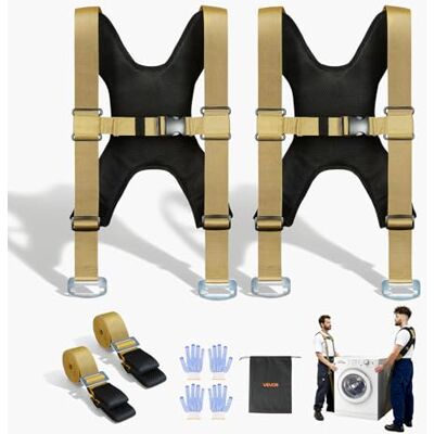 VEVOR Correas de Elevación de Horquilla, Soporta hasta 453,6 kg, 272 x 210 x 165 mm, con 2 Correas y 2 de Transporte, para Transportar Muebles, Electrodomésticos y Colchones, para 2 Personas VEVOR Correas de Elevación de Horquilla, Soporta hasta 453,6 kg, 272 x 210 x 165 mm, con 2 Correas y 2 de Transporte, para Transportar Muebles, Electrodomésticos y Colchones, para 2 Personas
