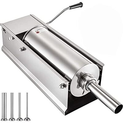 VEVOR Embutidora de Chorizos Horizontal de Acero Inoxidable 7L Llenadora Manual de Salchichas para Hacer Salchichas Chorizo Hot Dogs Bratwurst Adecuado Tanto para Uso Doméstico como Comercial VEVOR Embutidora de Chorizos Horizontal de Acero Inoxidable 7L Llenadora Manual de Salchichas para Hacer Salchichas Chorizo Hot Dogs Bratwurst Adecuado Tanto para Uso Doméstico como Comercial