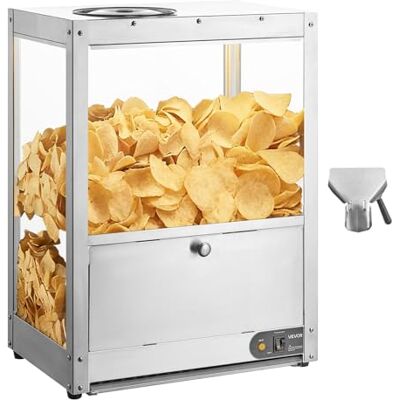 VEVOR Vitrina de Calor para Nachos de 80 L 300 W, Expositor Térmico de Acero Inoxidable, con Base Calefactora y Luz de Calentamiento, 30°C~85°C, con Placa Deflectora, para Palomitas, Patatas Fritas VEVOR Vitrina de Calor para Nachos de 80 L 300 W, Expositor Térmico de Acero Inoxidable, con Base Calefactora y Luz de Calentamiento, 30°C~85°C, con Placa Deflectora, para Palomitas, Patatas Fritas
