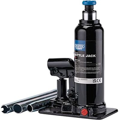 Draper Gato hidráulico de Botella, 5 toneladas, Negro, Herramienta de elevación Comercial e Industrial Resistente Draper Gato hidráulico de Botella, 5 toneladas, Negro, Herramienta de elevación Comercial e Industrial Resistente