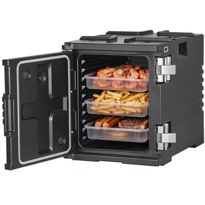VEVOR Contenedor Isotérmico de Alimentos 75 L, Caja Isotérmica de LLDPE No Eléctrico, con Ruedas y Cierre de Acero Inoxidable 304, para Bandejas de Varios Tamaños (NO Incluidas), para Banquetes VEVOR Contenedor Isotérmico de Alimentos 75 L, Caja Isotérmica de LLDPE No Eléctrico, con Ruedas y Cierre de Acero Inoxidable 304, para Bandejas de Varios Tamaños (NO Incluidas), para Banquetes