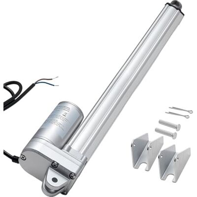 VEVOR Actuador Lineal de 12 V, 304,8 mm, IP65, Resistente al Agua, 3000 N, 5 mm/s de Movimiento con Soporte de Montaje para Seguidores Solares, Maquinaria Industrial y Abridores de Puertas, Plata VEVOR Actuador Lineal de 12 V, 304,8 mm, IP65, Resistente al Agua, 3000 N, 5 mm/s de Movimiento con Soporte de Montaje para Seguidores Solares, Maquinaria Industrial y Abridores de Puertas, Plata