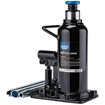 Draper Gato hidráulico de Botella, 12 toneladas, Negro, Herramienta de elevación Comercial e Industrial Resistente Draper Gato hidráulico de Botella, 12 toneladas, Negro, Herramienta de elevación Comercial e Industrial Resistente