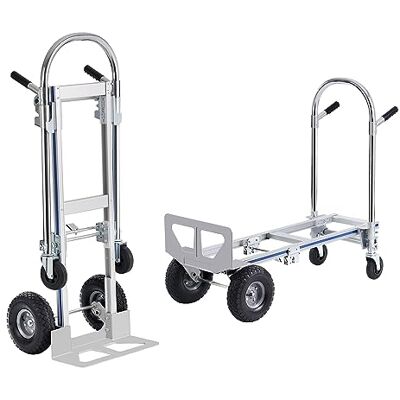 VEVOR Carretilla de Mano Plegable de Aluminio Carga de 363 kg Carro de Mano 2 en 1 Carretilla Convertible en Carro de Plataforma Ruedas de Goma para Transporte de Mercancías de Almacén Supermercado VEVOR Carretilla de Mano Plegable de Aluminio Carga de 363 kg Carro de Mano 2 en 1 Carretilla Convertible en Carro de Plataforma Ruedas de Goma para Transporte de Mercancías de Almacén Supermercado