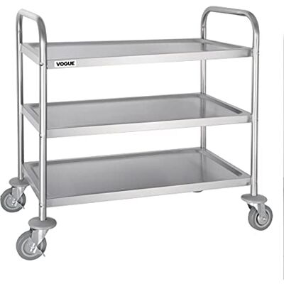 VOGUE Carrito Plano de 3 Niveles St/St 810 x 455 x 855 mm VOGUE Carrito Plano de 3 Niveles St/St 810 x 455 x 855 mm