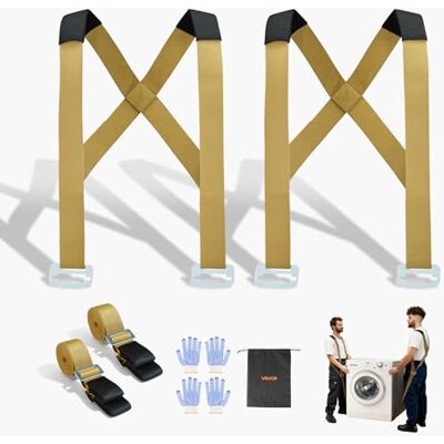 VEVOR Correas de Mudanza Ajustables, Soporta hasta 454 kg, Sistema de Elevación y Transporte para 2 Personas con 2 Correas y 2 de Transporte, para Mover Muebles, Electrodomésticos y Colchones VEVOR Correas de Mudanza Ajustables, Soporta hasta 454 kg, Sistema de Elevación y Transporte para 2 Personas con 2 Correas y 2 de Transporte, para Mover Muebles, Electrodomésticos y Colchones