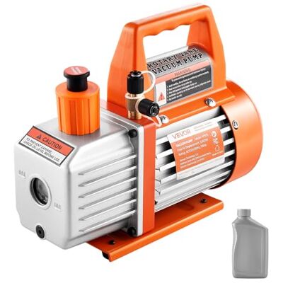 VEVOR Bomba de Vacío de Paletas 100 L/min Rotativas de Una Etapa para Sistemas HVAC con Depósito de Aceite, Motor de 4 Polos, 5 Pa para Sistemas R134a, R22 y R410a para Aire Acondicionado Automotor VEVOR Bomba de Vacío de Paletas 100 L/min Rotativas de Una Etapa para Sistemas HVAC con Depósito de Aceite, Motor de 4 Polos, 5 Pa para Sistemas R134a, R22 y R410a para Aire Acondicionado Automotor