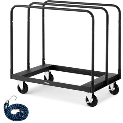 VEVOR Carro Portaplatos Carga 816 kg, con Ruedas Giratorias de 360°, Correa de Amarre y 3 Pasamanos Laterales, Rodillo para Platos, para Fábricas, Almacenes y Garajes, Negro, 955 x 610 x 935 mm VEVOR Carro Portaplatos Carga 816 kg, con Ruedas Giratorias de 360°, Correa de Amarre y 3 Pasamanos Laterales, Rodillo para Platos, para Fábricas, Almacenes y Garajes, Negro, 955 x 610 x 935 mm