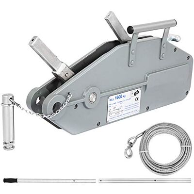 VEVOR Polipasto de cadena manual 1600 kg / 3500 lbs, cabrestante de mano con longitud de la cuerda 20 m, polipasto elevador para cabrestante manual de metal, uso para espacios reducidos o campos sin VEVOR Polipasto de cadena manual 1600 kg / 3500 lbs, cabrestante de mano con longitud de la cuerda 20 m, polipasto elevador para cabrestante manual de metal, uso para espacios reducidos o campos sin