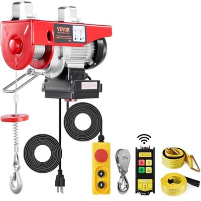VEVOR Polipasto Eléctrico Carga de 200 kg Cabrestante Eléctrico 230 V Control Remoto Inalámbrico y con Cable de 4,2 m Parada de Emergencia Polipasto Elevador para Garaje, Almacén, Fábrica VEVOR Polipasto Eléctrico Carga de 200 kg Cabrestante Eléctrico 230 V Control Remoto Inalámbrico y con Cable de 4,2 m Parada de Emergencia Polipasto Elevador para Garaje, Almacén, Fábrica