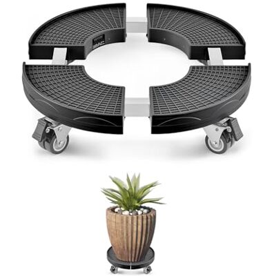 VEVOR Carrito de Bote de Basura, Carrito con Ruedas Multifuncional con 4 Ruedas Bloqueables, Carga de 181,4 kg, Base Redonda con Ruedas para Bote de Basura, Ajustable de 380 mm 580 mm, Negro VEVOR Carrito de Bote de Basura, Carrito con Ruedas Multifuncional con 4 Ruedas Bloqueables, Carga de 181,4 kg, Base Redonda con Ruedas para Bote de Basura, Ajustable de 380 mm 580 mm, Negro