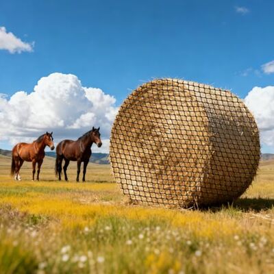 VEVOR Red para Pacas Redondas de Alimentación Lenta, para Caballos, 1,5 x 1,5 x 1,5 m, Agujeros de 42 x 42 mm, PE, sin Nudos, con Bridas Autoblocantes, Lanzadera de Aguja y Cordel de Reparación VEVOR Red para Pacas Redondas de Alimentación Lenta, para Caballos, 1,5 x 1,5 x 1,5 m, Agujeros de 42 x 42 mm, PE, sin Nudos, con Bridas Autoblocantes, Lanzadera de Aguja y Cordel de Reparación