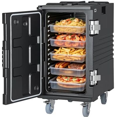 VEVOR Contenedor Isotérmico de Alimentos 120 L, Caja Isotérmica de LLDPE No Eléctrico, con Ruedas y Cierre de Acero Inoxidable 304, para Bandejas de Varios Tamaños (NO Incluidas), para Banquetes VEVOR Contenedor Isotérmico de Alimentos 120 L, Caja Isotérmica de LLDPE No Eléctrico, con Ruedas y Cierre de Acero Inoxidable 304, para Bandejas de Varios Tamaños (NO Incluidas), para Banquetes