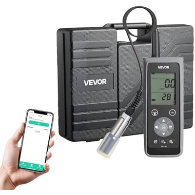 VEVOR Medidor de Oxígeno Disuelto Portátil, con Cable de Electrodo 4 m, Transferencia de Datos Bluetooth/USB, Almacenamiento de 750 Datos, Medidor de OD, Rango de Medición 0-50 mg/L, para Estanques VEVOR Medidor de Oxígeno Disuelto Portátil, con Cable de Electrodo 4 m, Transferencia de Datos Bluetooth/USB, Almacenamiento de 750 Datos, Medidor de OD, Rango de Medición 0-50 mg/L, para Estanques