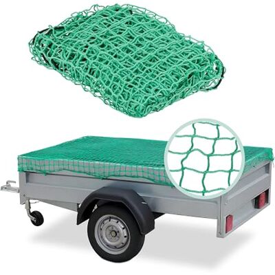 Relaxdays Red Remolque, Malla Sujeción, Extensible hasta 2x3m, sin Extender 1,25x2,1m, Rejilla Portaequipajes, PE, Verde Relaxdays Red Remolque, Malla Sujeción, Extensible hasta 2x3m, sin Extender 1,25x2,1m, Rejilla Portaequipajes, PE, Verde