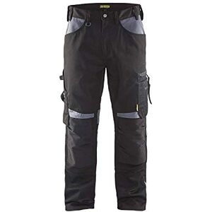 BLÅKLÄDER Blaklader 15561860 Pantalón sin bolsillos para uñas, color negro y gris, talla C54 BLÅKLÄDER Blaklader 15561860 Pantalón sin bolsillos para uñas, color negro y gris, talla C54