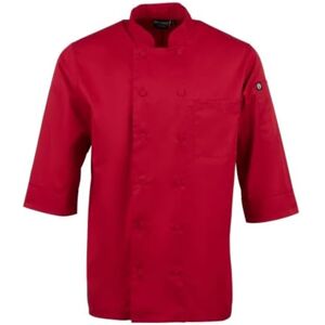 Chef Works Chaqueta de Chef, de l, JLCL-BER, básica, con manga 3/4, talla 2XL, L, Red, 1 Chef Works Chaqueta de Chef, de l, JLCL-BER, básica, con manga 3/4, talla 2XL, L, Red, 1