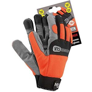 REIS Mechanics Gloves Guantes protectores (talla L, 12 unidades), color naranja, negro y gris REIS Mechanics Gloves Guantes protectores (talla L, 12 unidades), color naranja, negro y gris