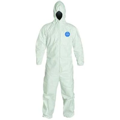 DuPont Tyvek Mono desechable con capucha, puño elástico, blanco, Medium (Pack de 25), XXL, blanco, 25 DuPont Tyvek Mono desechable con capucha, puño elástico, blanco, Medium (Pack de 25), XXL, blanco, 25