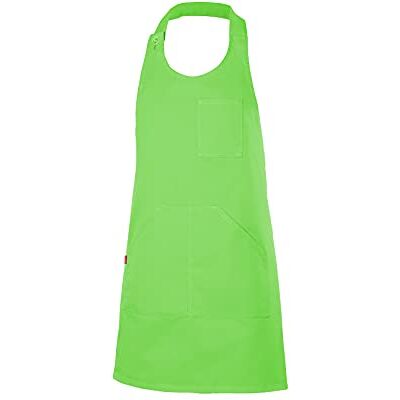 VELILLA 404212; Delantal tipo peto abotonado corto; Color verde lima; Talla única VELILLA 404212; Delantal tipo peto abotonado corto; Color verde lima; Talla única