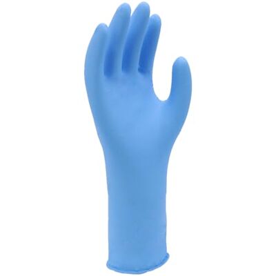 SHOWA Gants à Usage Unique en Nitrile sans Poudre 7585PF, Approuvé pour Contact Alimentaire, Bleu, Boîte de 500 Gants, Taille X-Large SHOWA Gants à Usage Unique en Nitrile sans Poudre 7585PF, Approuvé pour Contact Alimentaire, Bleu, Boîte de 500 Gants, Taille X-Large