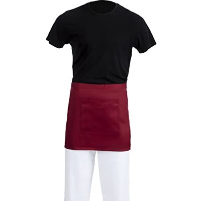 Whites Chefs Clothing Delantal corto de polialgodón, 373 mm x 750 mm, color burdeos Whites Chefs Clothing Delantal corto de polialgodón, 373 mm x 750 mm, color burdeos