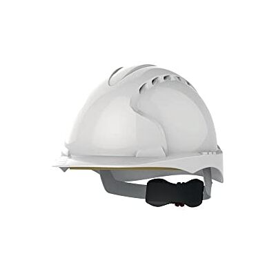 JSP EVO3 Comfort Plus Casco Obra, Ventilado, Rueda de Ajuste, Blanco JSP EVO3 Comfort Plus Casco Obra, Ventilado, Rueda de Ajuste, Blanco