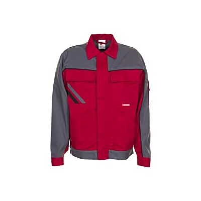 Planam Highline Chaqueta con cintura (talla 110), color rojo, gris y negro Planam Highline Chaqueta con cintura (talla 110), color rojo, gris y negro