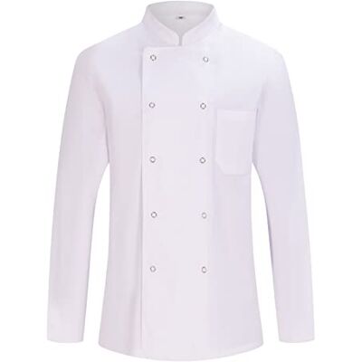 MISEMIYA Chaqueta Cocinero Hombre Chaqueta de Chef Hombre Uniforme Hosteleria 682 S, Chaquetas Cocinero 682 Blanco MISEMIYA Chaqueta Cocinero Hombre Chaqueta de Chef Hombre Uniforme Hosteleria 682 S, Chaquetas Cocinero 682 Blanco
