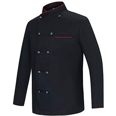 MISEMIYA CASACA COCINA UNIFORME BAR RESTAURANTE HOSTELERÍA DE CHEF COCINERO BAR RESTAURANTE MANGAS LARGAS Ref.842B 4XL, Negro MISEMIYA CASACA COCINA UNIFORME BAR RESTAURANTE HOSTELERÍA DE CHEF COCINERO BAR RESTAURANTE MANGAS LARGAS Ref.842B 4XL, Negro
