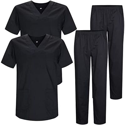 MISEMIYA Pack * 2 Pcs Casaca Y PANTALÓN Sanitarios Unisex Uniformes Sanitarios MÉDICOS 2-817-8312 M, Negro 22 MISEMIYA Pack * 2 Pcs Casaca Y PANTALÓN Sanitarios Unisex Uniformes Sanitarios MÉDICOS 2-817-8312 M, Negro 22