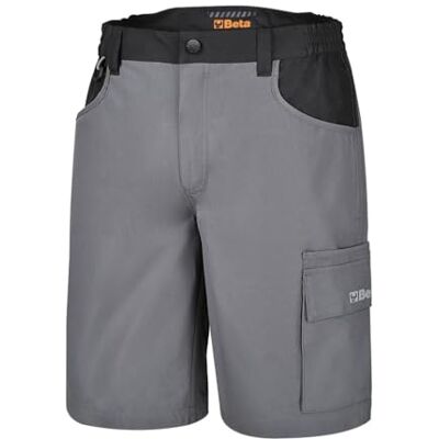 Beta 7821SG Talla XL Bermudas de trabajo elásticas con múltiples bolsillos en ripstop elástico mecánico, ligeras y resistentes, gris Beta 7821SG Talla XL Bermudas de trabajo elásticas con múltiples bolsillos en ripstop elástico mecánico, ligeras y resistentes, gris