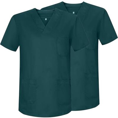 MISEMIYA Pack 2 Pcs Casaca Sanitario Unisex Uniformes Sanitarios Uniforme Sanitario Uniforme MEDICOS Ref.817 * 2-5XL, Verde Oscuro MISEMIYA Pack 2 Pcs Casaca Sanitario Unisex Uniformes Sanitarios Uniforme Sanitario Uniforme MEDICOS Ref.817 * 2-5XL, Verde Oscuro