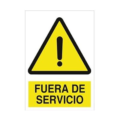 Cofan Señal de advertencia con imagen Fuera de servicio. Cofan Señal de advertencia con imagen Fuera de servicio.